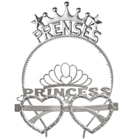 Mika Gümüş Prenses Gözlük Taç Takımı